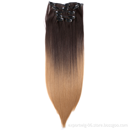Soft Braids 22 inch Straight Hair pieces Synthetic Braid Hair Clip in Hair Extensions Attachment